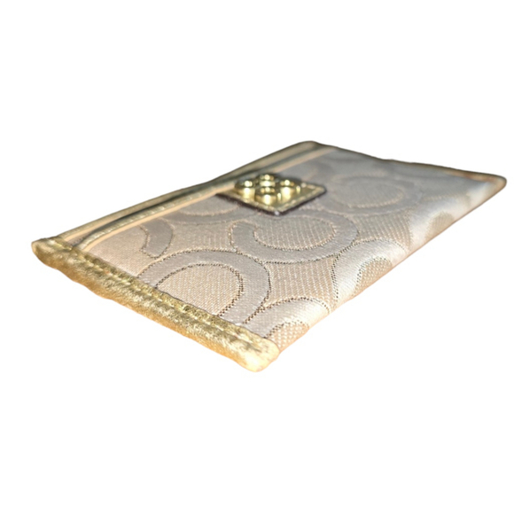 COACH JULIA OP ART ID CASE LT KHAKI BEIGE/GOLD LIMITED EDITION 46808 - Picture 4 of 6